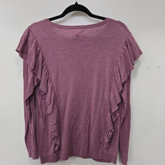 Chaps Mauve Ruffle Pink Sweatshirt Size M - Picture 5 of 12